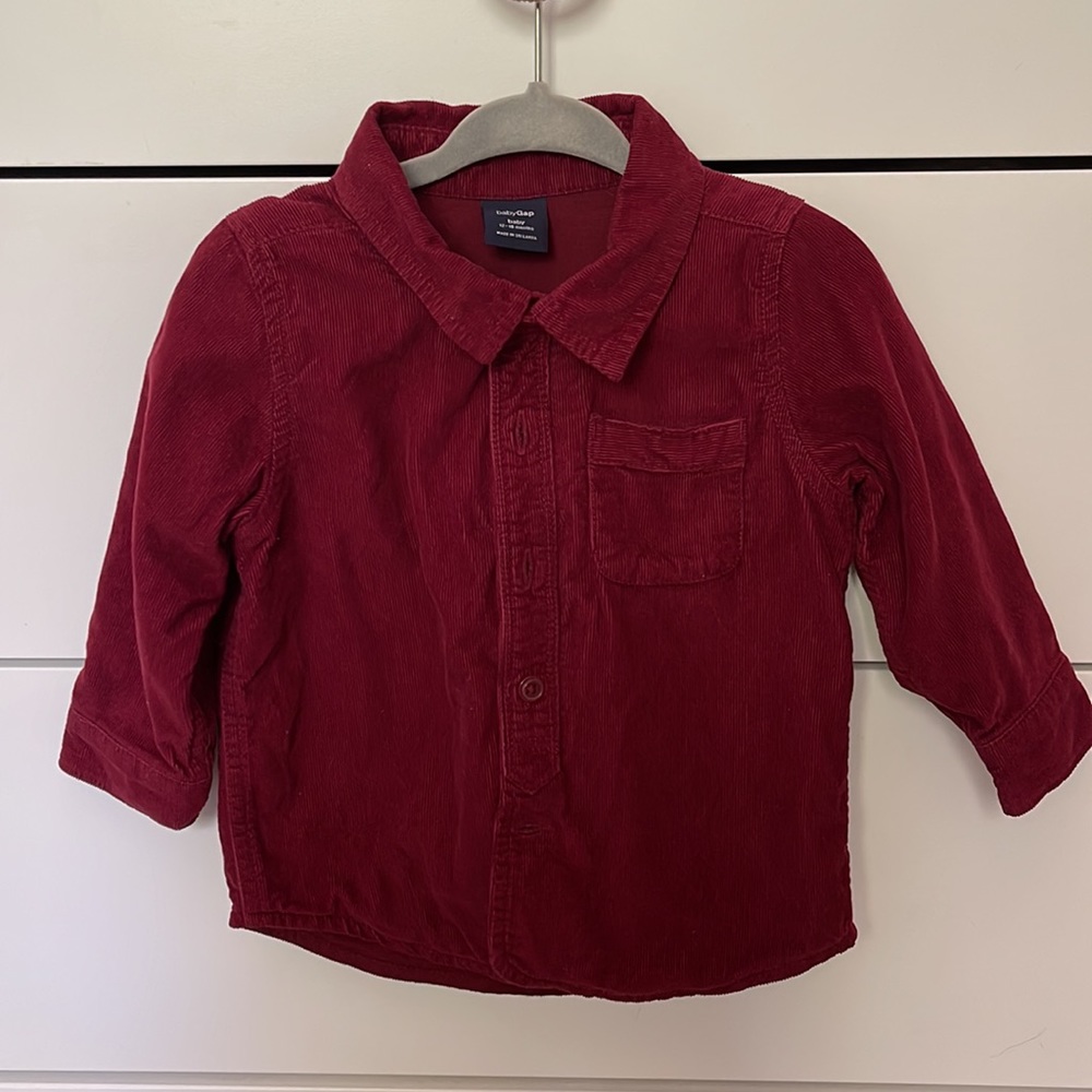 Baby gap corduroy red button down